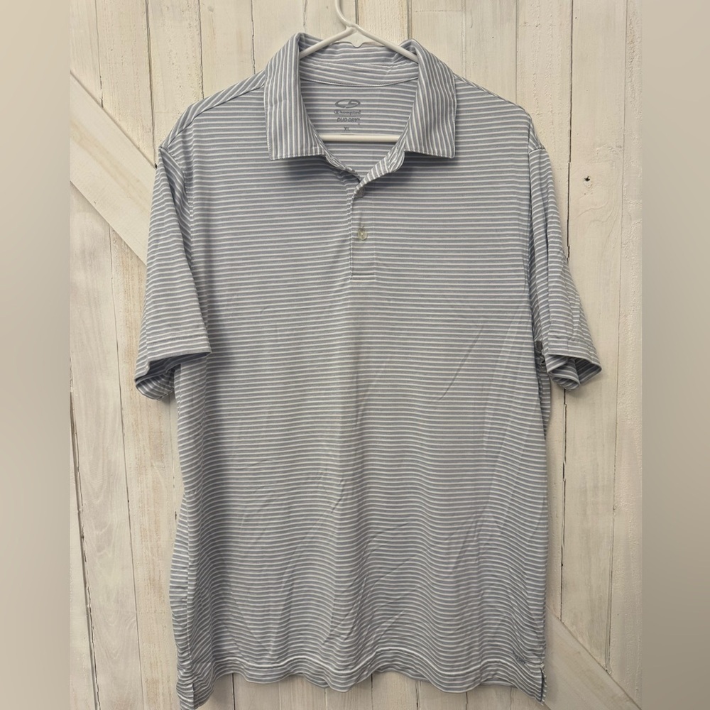 XL - Champion Striped Duo Dry Polo Shirt - Worn Once